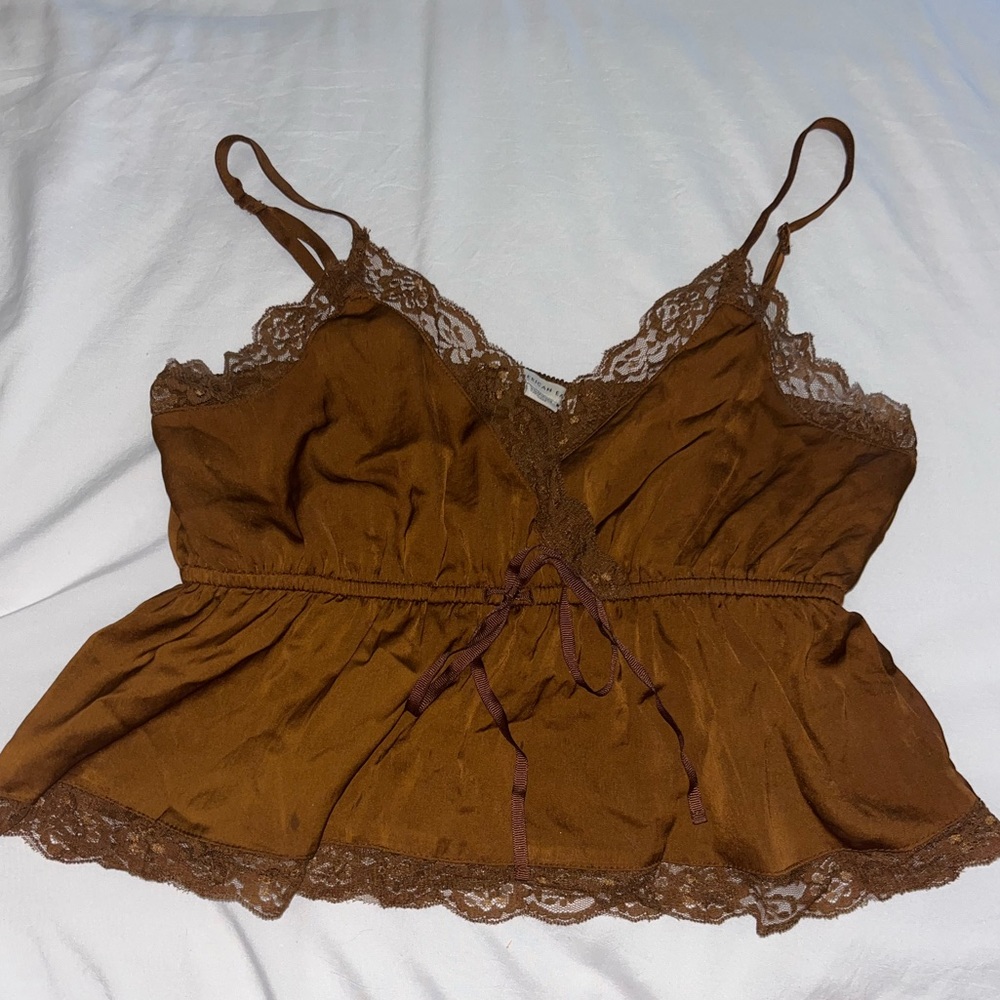 American Eagle brown lace top size XS lace